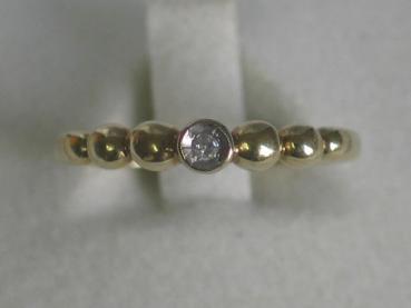 Diamantring (Solitär) aus 585er Gold, Größe 53, Gewicht: 1,9g