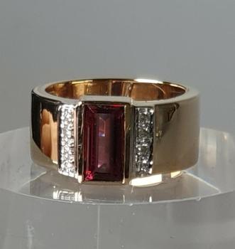 Preview: Caren Pfleger Turmalin 1.5 ct. / Diamant Ring aus 585er Gelb und Weißgold, Größe 56, Gewicht: 10,2g