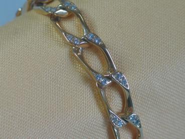 Preview: Diamantarmband 1.14 ct. mit 57 Diamanten, 585er Gelbgold, Länge 18,5 cm, Gewicht: 25,9g