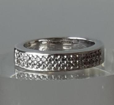Ring aus 925er Sterlingsilber mit Schmucksteinen, Größe 57, Gewicht: 6,7g