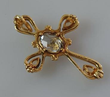 Preview: Coppini Juwelenkeuz Anhänger aus 585er Gold mit Opal Edelsteinen und Aquamarin, Gewicht: 5,6g