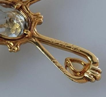 Preview: Coppini Juwelenkeuz Anhänger aus 585er Gold mit Opal Edelsteinen und Aquamarin, Gewicht: 5,6g