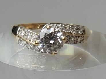 Schmuckstein Ring aus 585er Gold, Größe 66, Gewicht: 4,0g