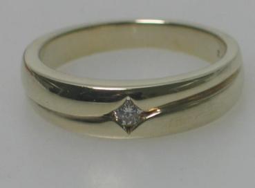 Diamantsolitär aus 585er Gold, Größe 54, Gewicht: 3,8g
