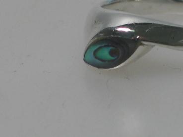 Preview: Ring aus 925er Sterlingsilber mit grünem Schmuckstein, Größe 49, Gewicht: 3,5g