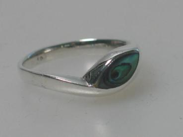 Preview: Ring aus 925er Sterlingsilber mit grünem Schmuckstein, Größe 49, Gewicht: 3,5g