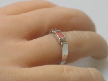 Ring aus 925er Sterlingsilber mit Schmuckstein, Größe 54 Gewicht: 1,5g