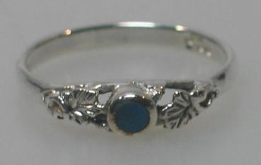 Preview: Ring aus 925er Sterlingsilber mit türkisem Schmuckstein, Größe 55, Gewicht. 2,0g
