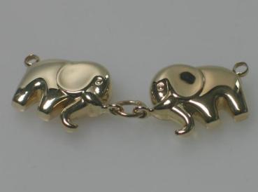 Anhänger "Elefantenpaar" aus 333er Gelbgold mit Diamanten Gewicht: 2,4g