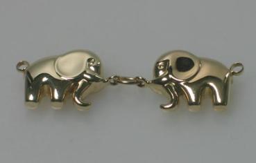 Anhänger "Elefantenpaar" aus 333er Gelbgold mit Diamanten Gewicht: 2,4g