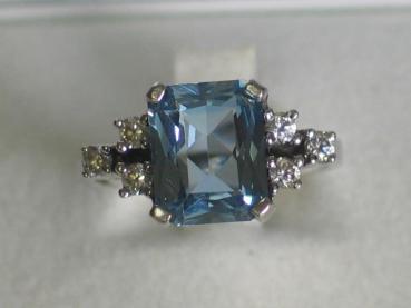 Preview: Ring aus 925er Sterlingsilber mit 7 Schmucksteinen, Größe 51 Gewicht: ca. 4,7 Gramm