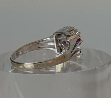Preview: Rubin- Diamantring aus 585er Weißgold, Größe 58, Gewicht: 3,7g