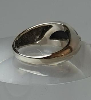 Onyx- Diamantring aus 585er Weißgold, Größe 49, Gewicht: 3,3g