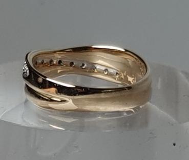 Preview: Diamantring aus 585er Gold, Größe 53, Gewicht: 4,3g