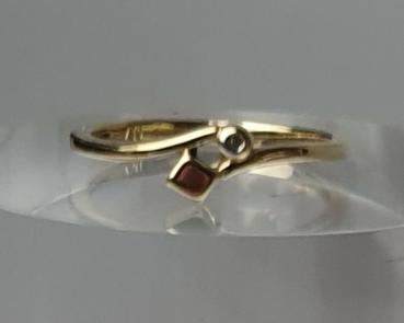 Diamantring aus 750er Gelbgold, Größe 52, Gewicht: 1,9g
