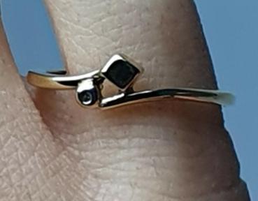 Preview: Diamantring aus 750er Gelbgold, Größe 52, Gewicht: 1,9g