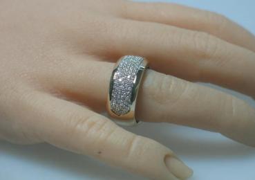 Preview: Christ Diamantring mit 99 Diamanten, 0.60 ct., 585er Gelbgold, Größe 56, Gewicht: 12,4g
