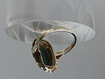 Preview: Malachit Schmuckring aus 585er Gelbgold, Größe 51, Gewicht: 3,8g