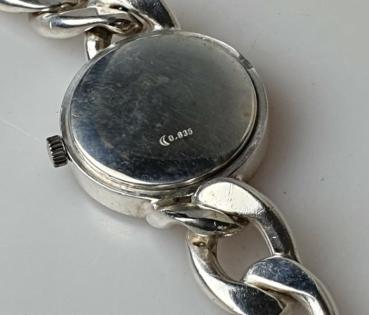 Preview: Vintage Armbanduhr "Arthur Möhrle", 835er Silber, Panzerkette Gewicht: 82,6g