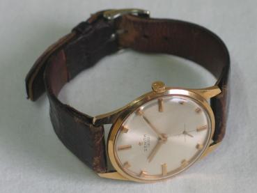 Zenith 1200, Herren Armbanduhr, 750er Gelbgold mit Lederband - Gewicht: ca. 37,6 g