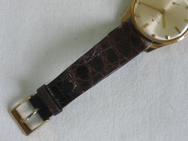 Zenith 1200, Herren Armbanduhr, 750er Gelbgold mit Lederband - Gewicht: ca. 37,6 g