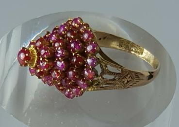 Thai Prinzess Pink Sapphire mit 2.6 ct. aus 900er Gold, Größe 54, Gewicht: 5,9g