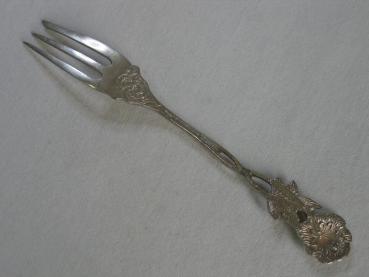 Preview: 6 Kuchengabeln aus 800er Silber mit Rosendekor Gewicht: ca. 96,8 Gramm