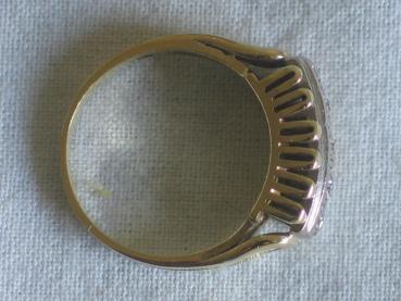 Antikschmuck Diamantring mit Altschliffdiamanten, 585er Gold, Größe 50, Gewicht: 4,0g