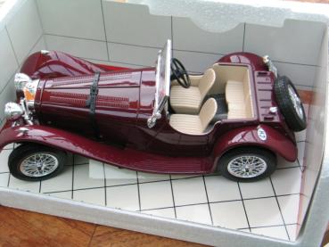 Jaguar SS 100 Roadster, weinrot, 1:18 in OVP