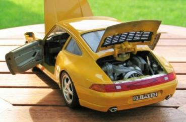 Bburago Porsche 911 Coupe (993), gelb, 1:18