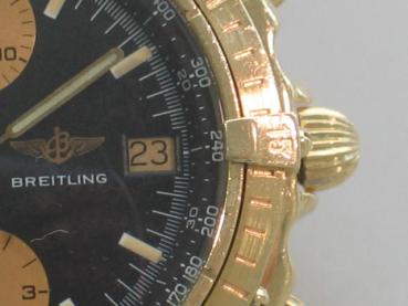 Breitling Chronomat, 750er Gold mit Lederband, Ref. 81950