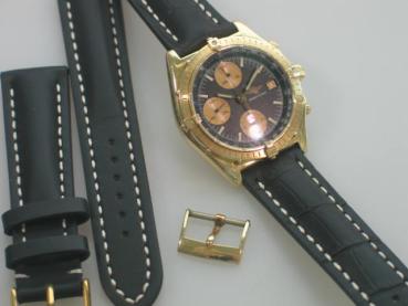 Breitling Chronomat, 750er Gold mit Lederband, Ref. 81950
