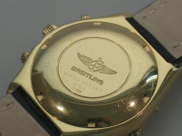 Breitling Chronomat, 750er Gold mit Lederband, Ref. 81950