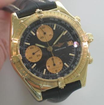 Breitling Chronomat, 750er Gold mit Lederband, Ref. 81950