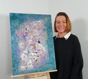 Preview: "Kosmischer Tanz", Collage, Künstlerin: Britta S., Schätzpreis: 240,- €