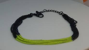 Modisches Armband aus Metall -Schwarz/Gelb-