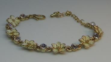 Modisches Armband aus Metall -Goldfarben mit Strasssteinchen-