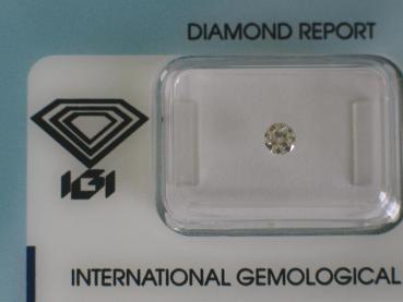 Diamant im Brillantschliff 0.18 ct / SI1 / G / F / G / G / mit IGI Report