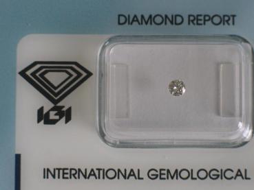 Diamant im Brillantschliff 0.10 ct / SI2 / E / Good / mit IGI Report