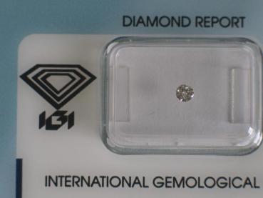 Diamant im Brillantschliff 0.10 ct / VS2 / D / Good / mit IGI Report