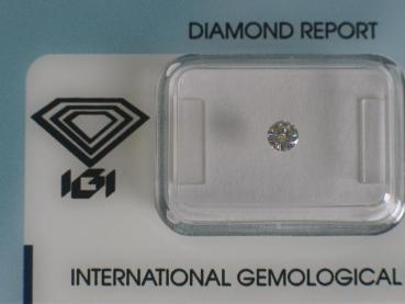 Diamant im Brillantschliff 0.16 ct / SI2 / D / Good / mit IGI Report