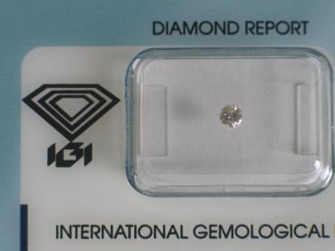 Diamant im Brillantschliff 0.12 ct / I1 / G / Poor / mit IGI Report