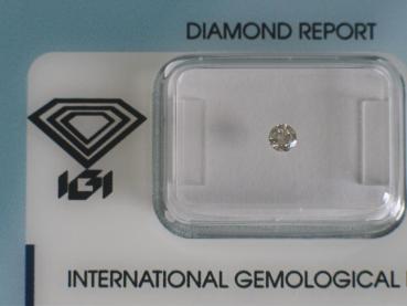 Diamant im Brillantschliff 0.12 ct / VS2 / F / Fair / mit IGI Report