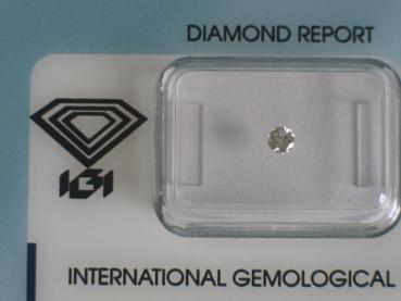 Diamant im Brillantschliff 0.13 ct / SI1 / G / Poor / mit IGI Report