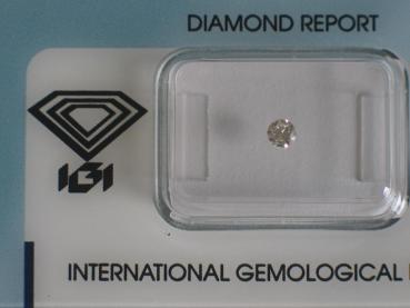 Diamant im Brillantschliff 0.13 ct / VS1 / G / Fair / mit IGI Report