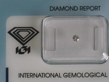 Diamant im Brillantschliff 0.08 ct / SI1 / E / Good / mit IGI Report
