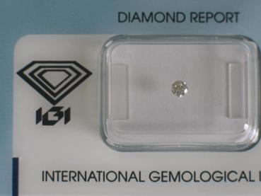 Diamant im Brillantschliff 0.10 ct / SI2 / F / Good / mit IGI Report