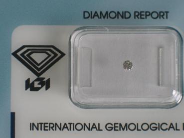Diamant im Brillantschliff 0.06 ct / VS1 / F / Fair / mit IGI Report