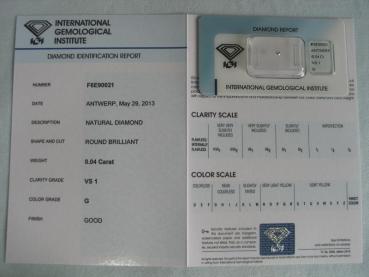 Preview: Diamant im Brillantschliff 0.04 ct / VS1 / G / Good / mit IGI Report
