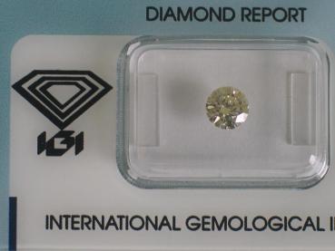Diamant im Brillantschliff 0.78 ct, 3x Excellent! mit IGI Report, Lasergravur